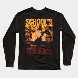 cute retro last day of school school's out for summer teacher Long Sleeve T-Shirt